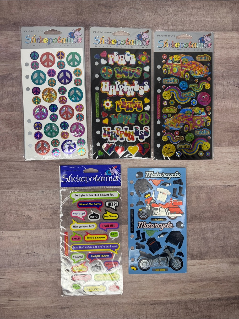 Set of 5 - Stickopotamus Vintage Sticker Sets - NWT
